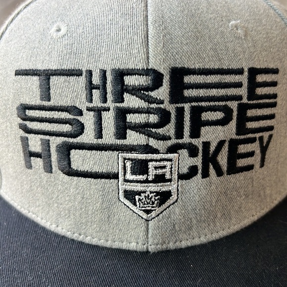 Adidas Hat Black Los Angeles Kings Snapback Hat Three Stripes Hockey One Size - Picture 3 of 7